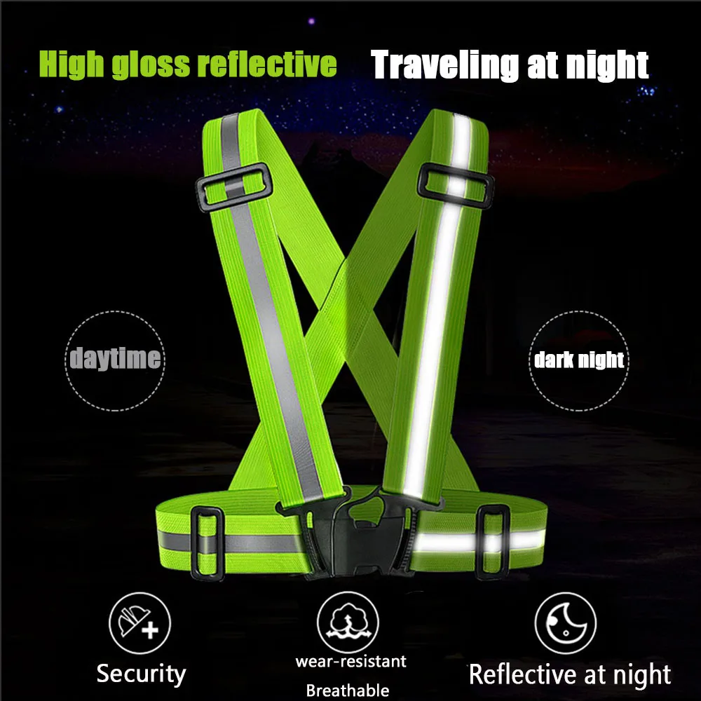 Motorcycle Reflective Clothing Cycling Reflective Clothing Night Running Vest Adjustable Safety Vest Elasticity reflective safety vest
