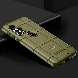 Armor Shield Anti-Knock Protection Matte Back Cover - Rubber Phone Case for Moto Edge Plus (Army green)