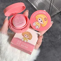 Gege Bear Air Cushion Blush Cream Waterproof Lasting Natural Cream Cheek Tint Blush with Puff Peach Pink Rouge Girl Blush Makeup 1