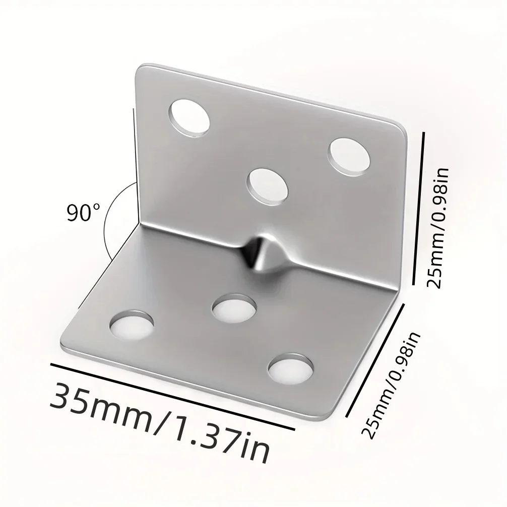 Furniture hardware stainless steel L-shaped corner code 90 degree 20pcs