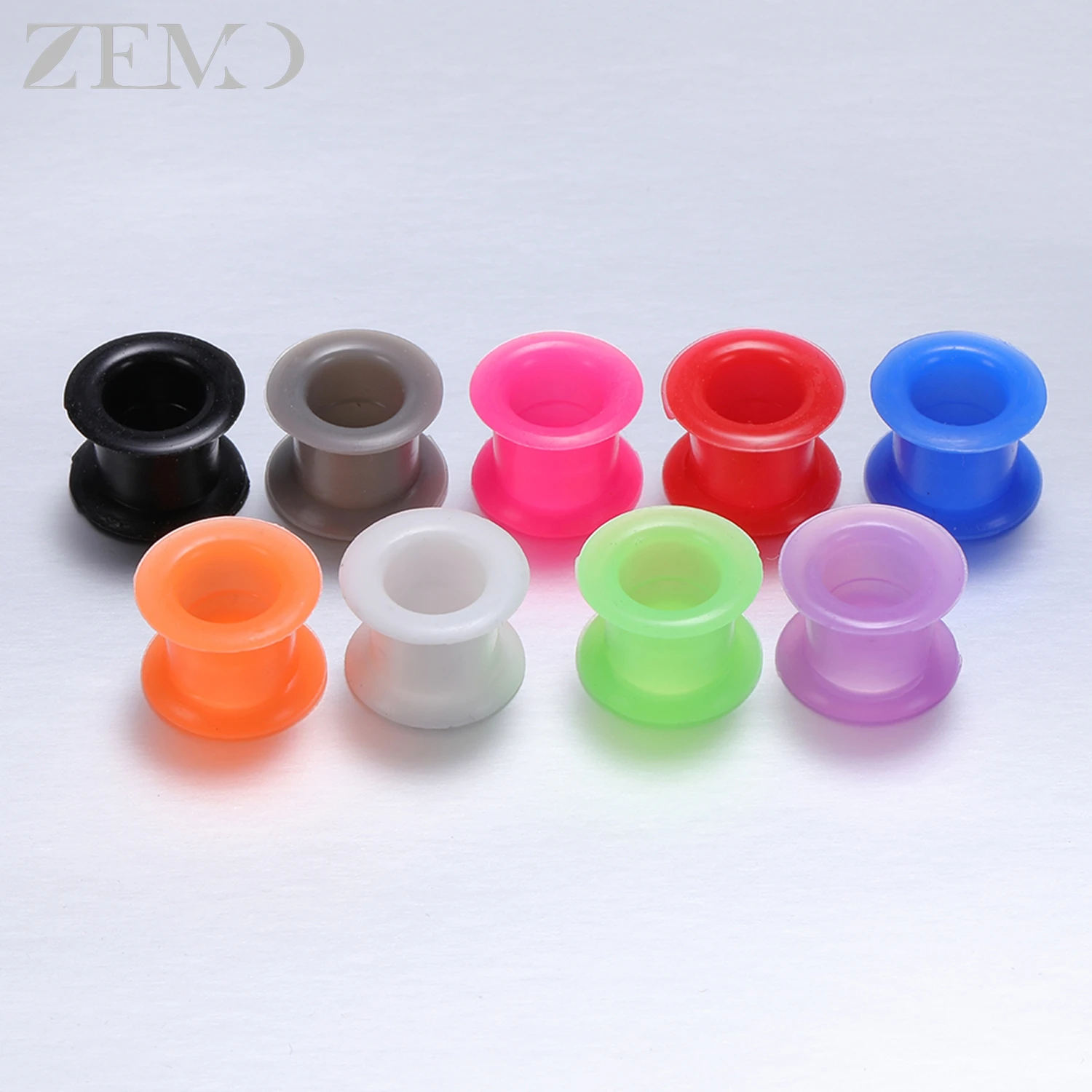 ZEMO 1 쌍 다채로운 두꺼운 실리콘 귀 플러그 및 터널 육체 들것 확장기 부드러운 대형 귀 게이지 바디 피어싱 3MM-22MM