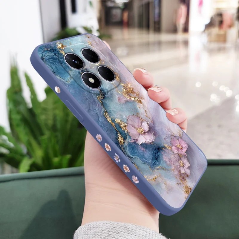 Pearlescent Flower Silicone Phone Case Cover
