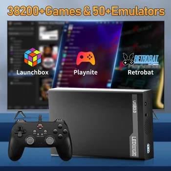 Hyper Base MIX 500G 38200+Giochi Retro Gaming HDD Retrobat&Launchbox&Playnite Console per videogiochi per PS3/Switch/XBOX/PS2/Wii/WiiU