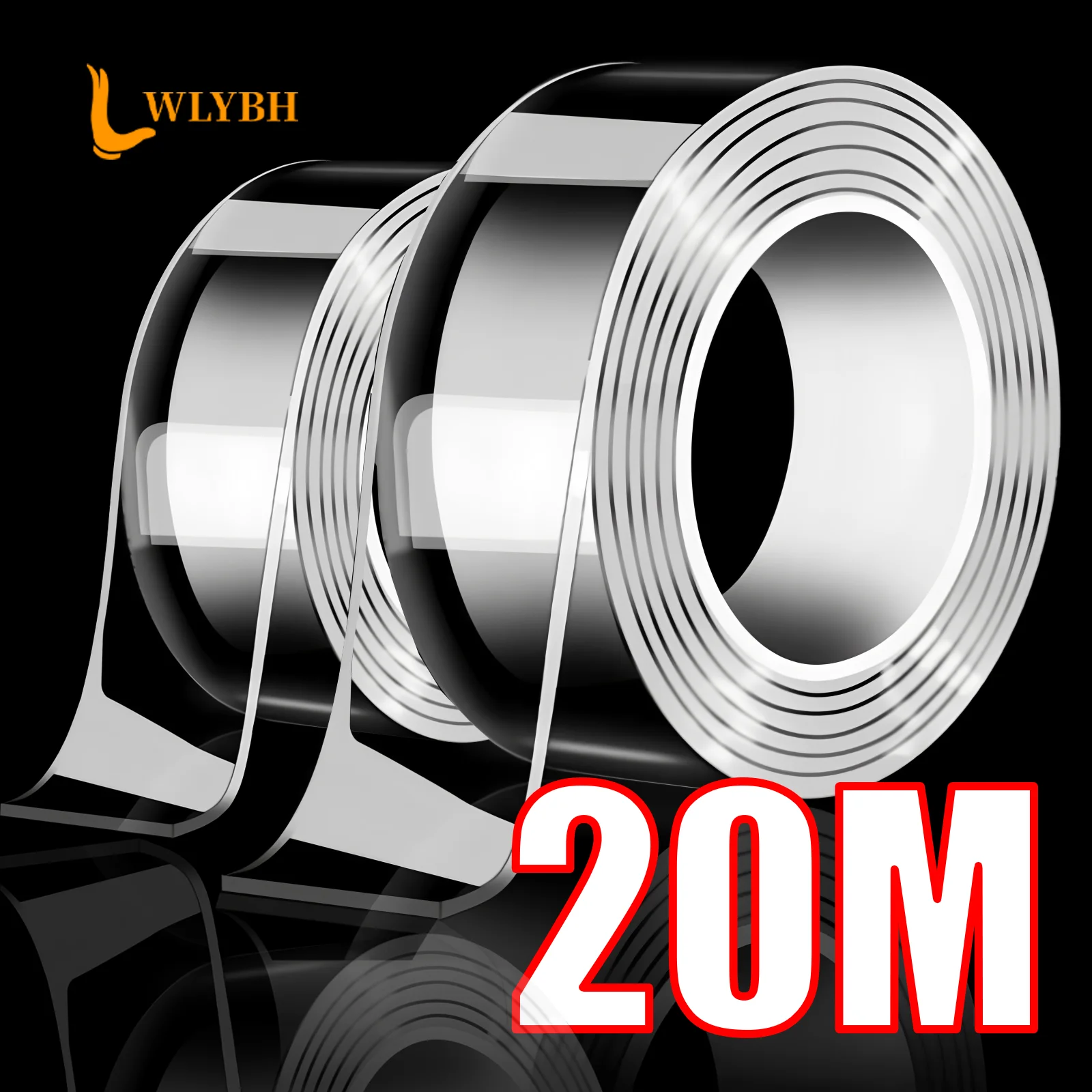 เทปกาวสองหน้านาโน กาวแข็งแรงพิเศษ เทปนาโนหน้าคู่ แถบเทปไร้ร่องรอยกันน้ําแบบใช้ซ้ําได้เป็นพิเศษ 1