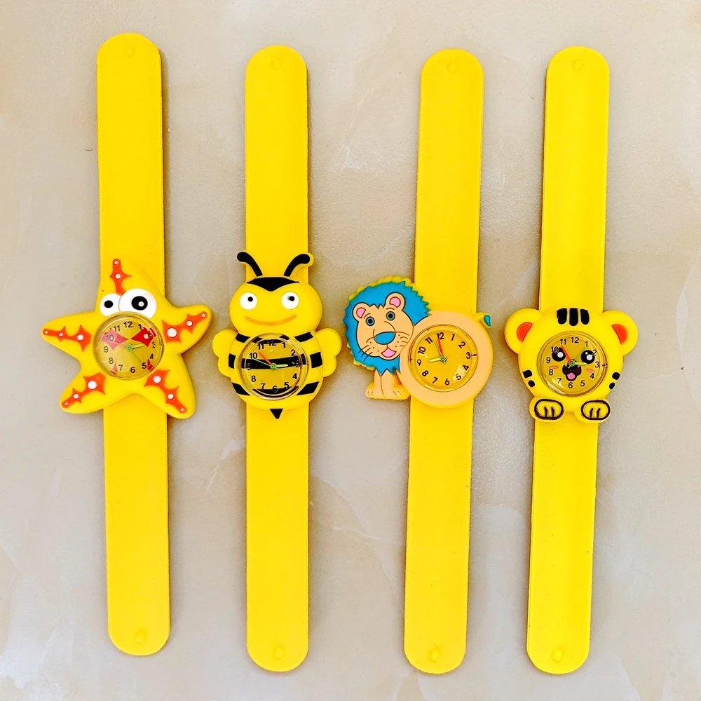 Lovely Baby Cartoon 3D Animals Boys Girls Kids Students Unicorn Birthday Party Christmas Gift Study Time Slap Watches Clock 5