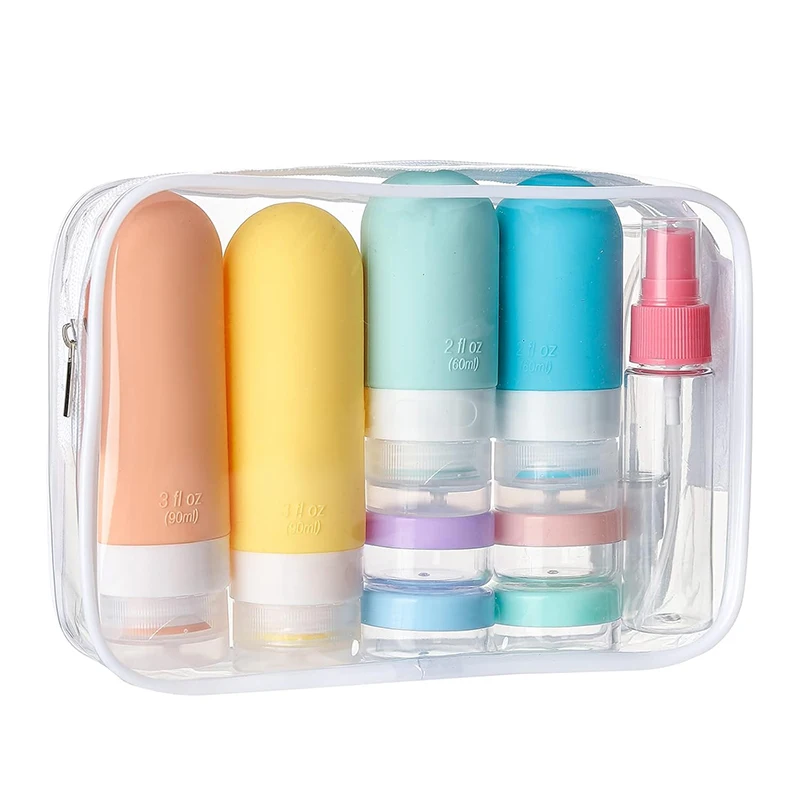 17 Pack Silicone Leak Proof Travel Bottle Set TSA-Approved Containers For Toiletries And Conditioner S37c90518f69d46428f9bd90fc8015ebb0