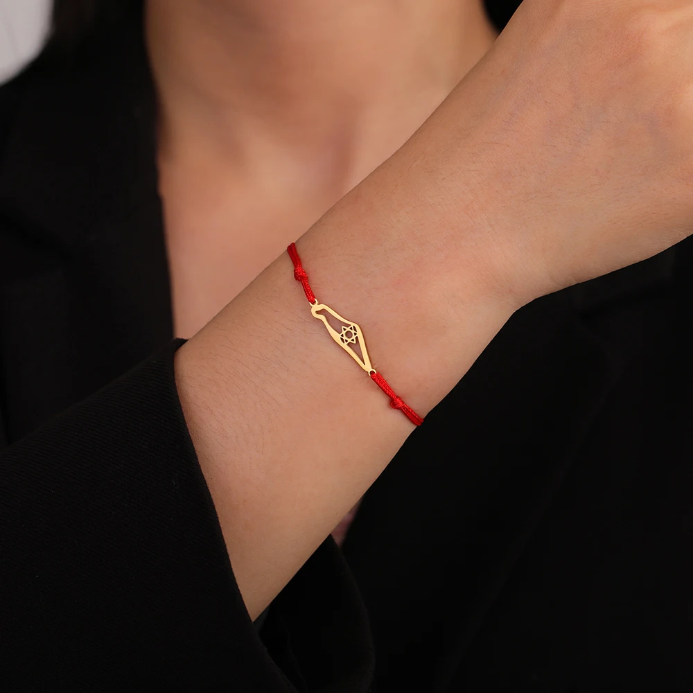 Amaxer Bracciale Regolabile Donna Con Ciondolo Stella Di Davide A Sei Punte In Acciaio Inox - Gioiello Religioso Ebraico Per Hanukkah - 6