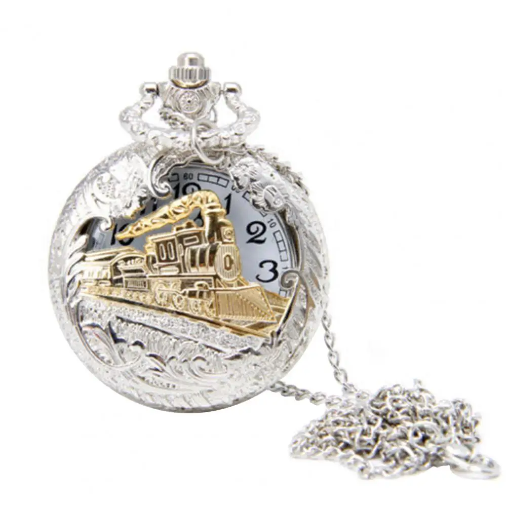 Top Luxury Gold Luminous Quartz Pocket Watch Train Locomotiva Engine Steampunk Quartz Fob Light Watch Regali Per Uomo Donna