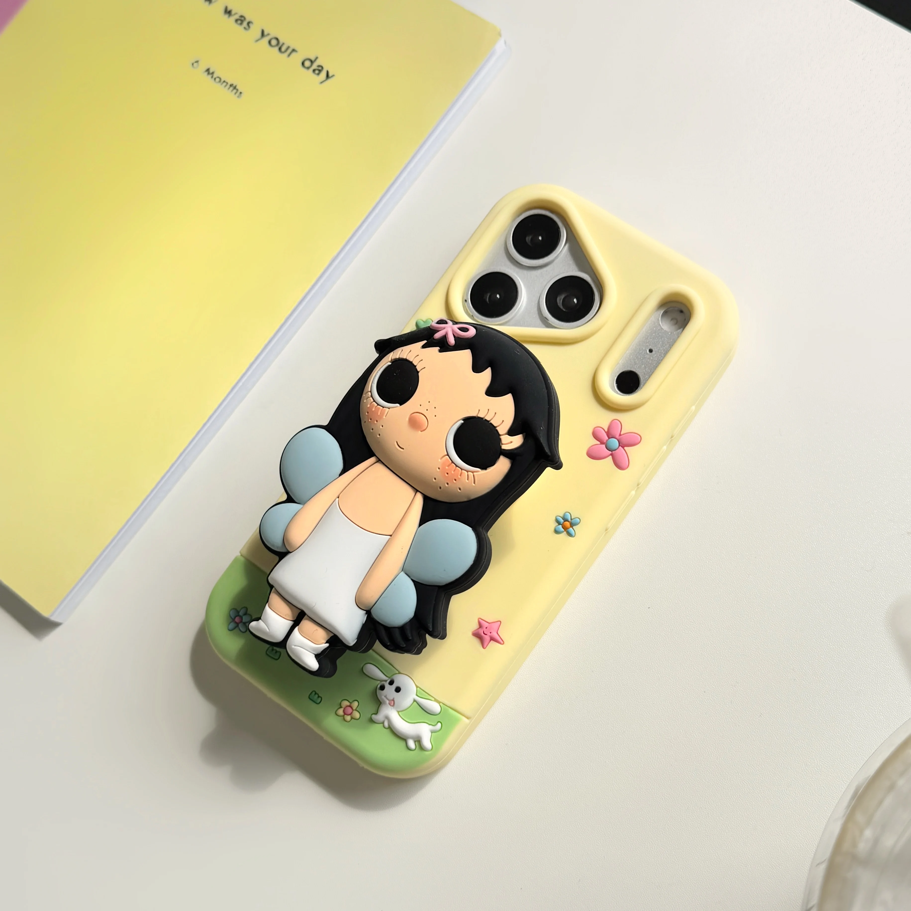 Adorable Y2K Style 3D Standing Doll Stand Phone Case - Soft Silicone Protective Cover