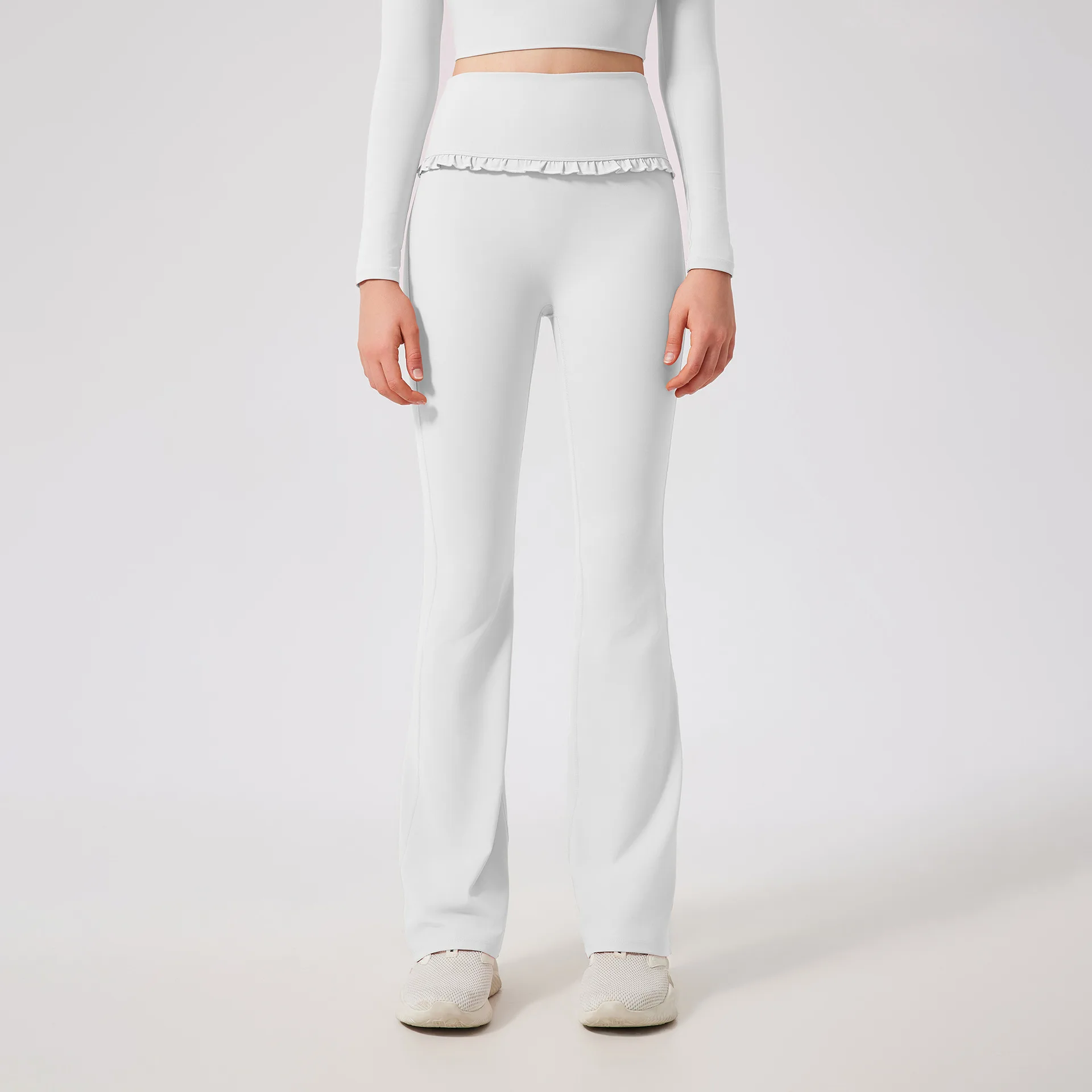 Women Flare Pant Yoga Falbala Sport Bell-bottoms Leggings Hip Lifting Running Flared Trouser Girls Elastic Gym Fitness Slim Pant
