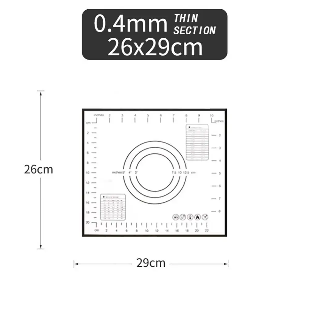 Silicone Baking Mat Pad Baking Sheet Pizza Dough Maker Pastry Kitchen Gadgets Non-Stick Rolling Dough Mat Cooking Tools Bakeware