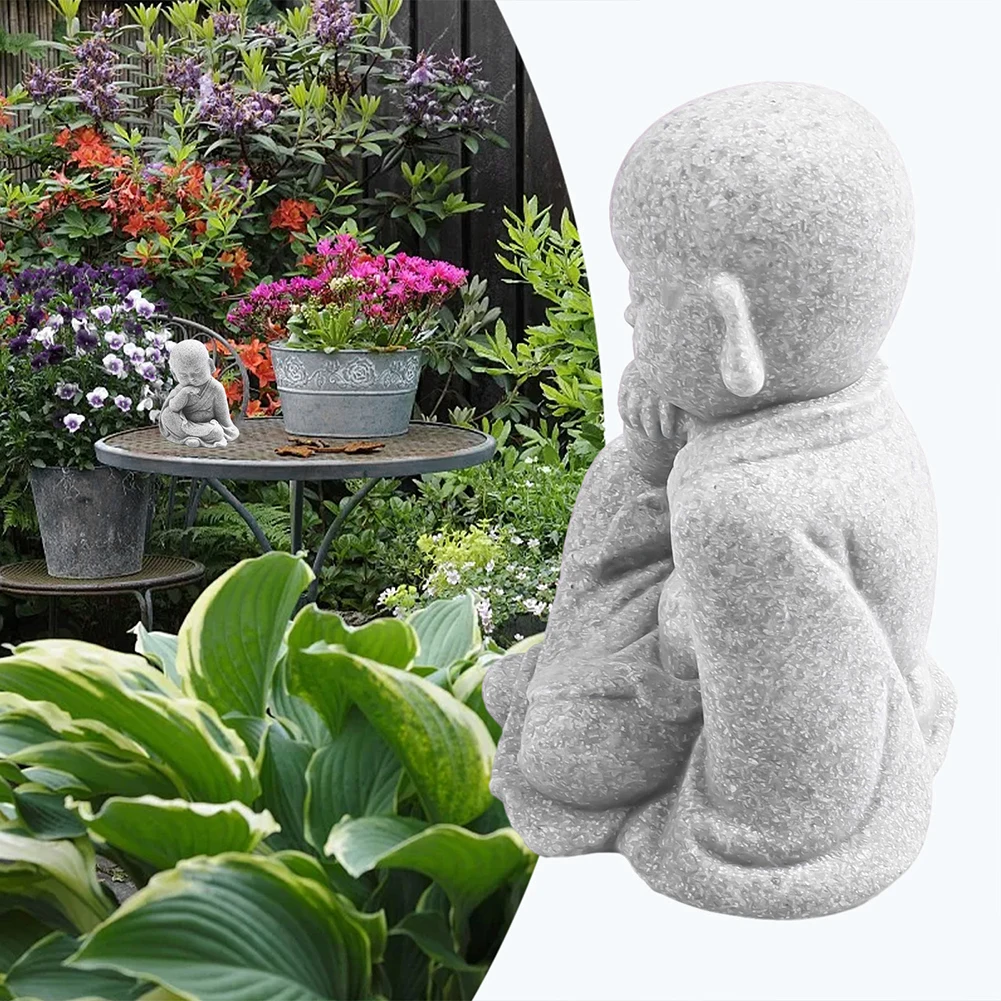 

Harmony with Nature, Garden Plants Decor, Sandstone Resin Buddha Ornament, Observing Changes with Time, Enhancing Natural Beauty
