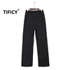 High Street Elastic Waist Ro Black Pant Men's Dark Breasted Straight Leg Casual Wide Leg Loose RO Pants  Men Clothing 2