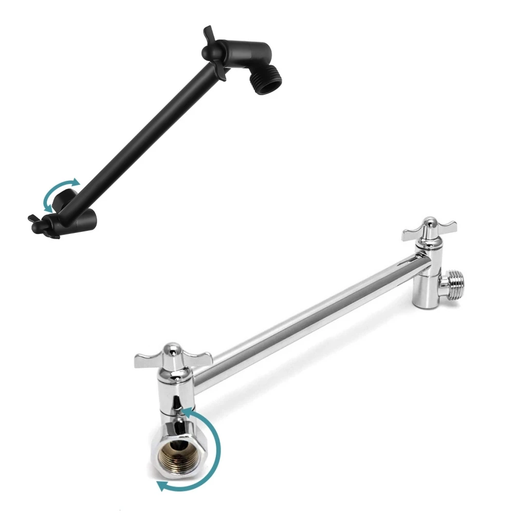 Shower Arm Support Shower Base Extension Rod Top Spray Connection Adjustable Stainless Steel Arm Bracket Extension Rod