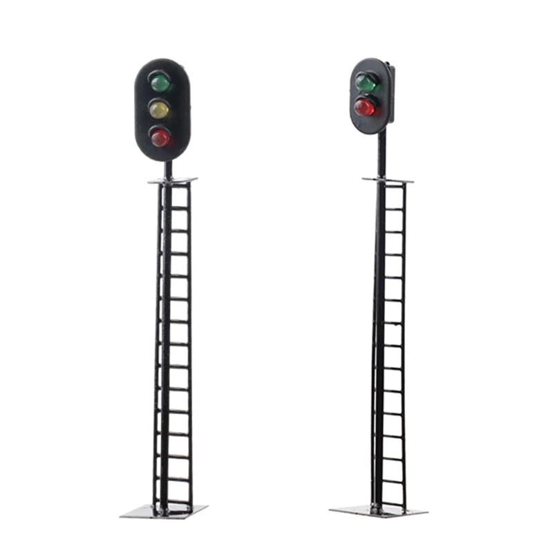 1:87 Railway Train Signal Traffic Light Dollhouse Accessory Hobby Building Model 2