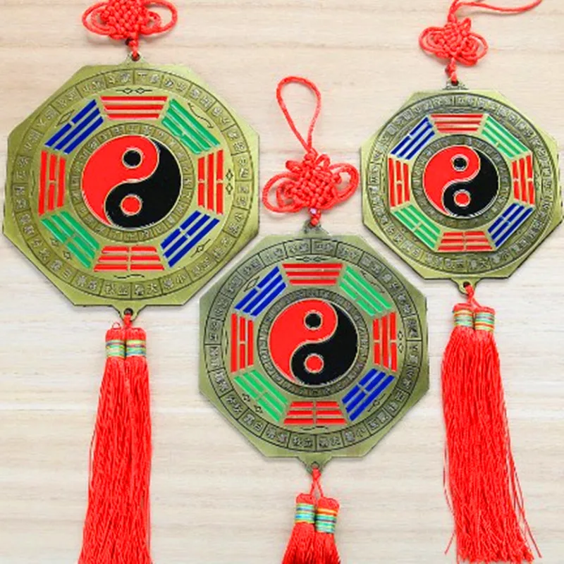 1PC Bagua Mirror Chinese Feng Shui Bagua Mirror With Chinese Knot Tassel for Office Family Protection Automobile Decoration 2
