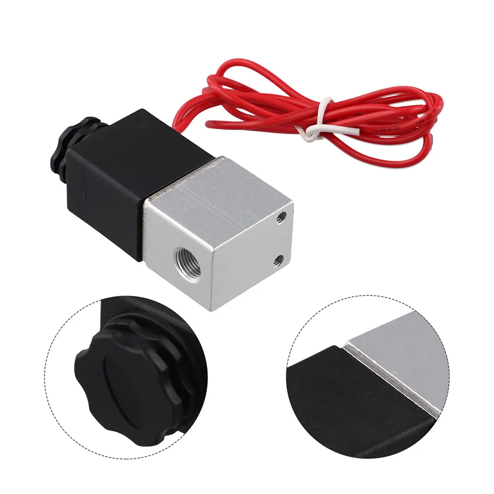 24V Solenoid Valve 1/8 Inch 2 Way Normally Closed Direct-acting Pneumatic Valve Aluminum 80*80*30 Mm For Gas Water