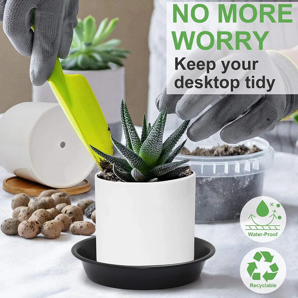 Plastic Plant Saucer 3Pcs Plant Saucer 4/6/7/8/10 inch Drip Trays Plastic Tray Saucers Indoor Outdoor Flower Pot Round