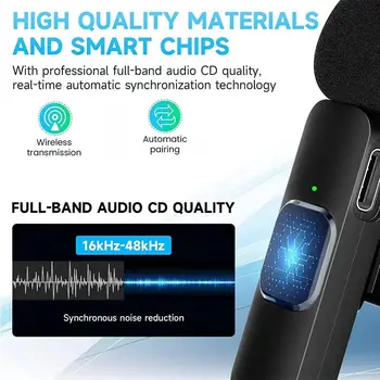 Lavalier Wireless Microphone for iPhone iPad 2 Pack Portable Noise Cancelling/Muting Microphone for Recording Live Stream TikTok 4