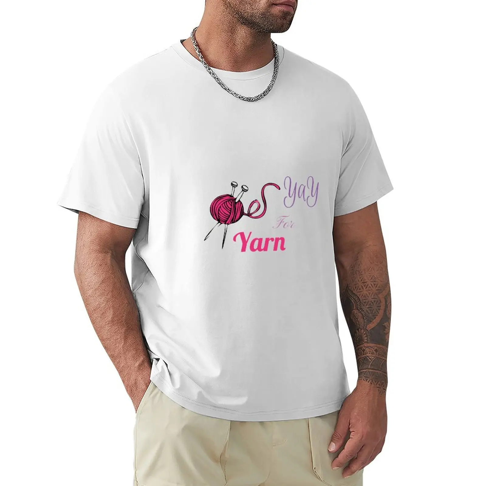

Yay for Yarn T-Shirt anime kawaii clothes T-shirts for men cotton