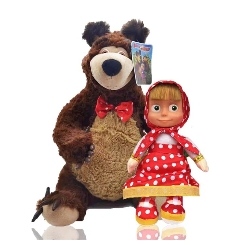 Masha y el oso de dibujos animados para niños, almohada Kawaii de felpa de  decoración de juguetes, muñecos de peluche suaves para regalos de  cumpleaños, de navidad| | - AliExpress