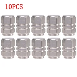 Aluminum Waterproof Car Tire Valve Stem Caps - 4/10 Piece Set (10pcs silver)