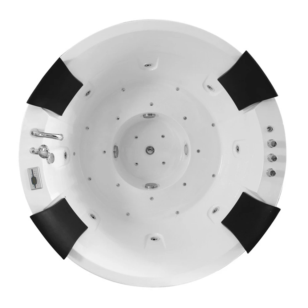 1.83 Meter Round Shape Top Quality Acrylic Professional Manufacturer Whirlpool Massage Bathtub monalisa bath tub 2 person M-2057