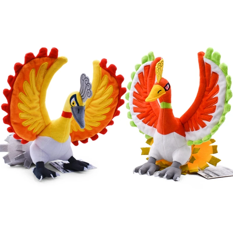 Pokemon Anime Figure Gold and Silver Shiny Ho-Oh Soft Plush Toy