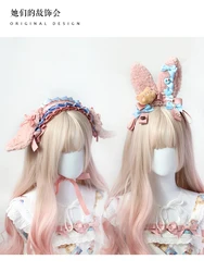 Handmade Gadget Headwear Female Lolita Original Hair Accessories Hair Band Bow Rabbit Ears Hair Hoop Barrettes