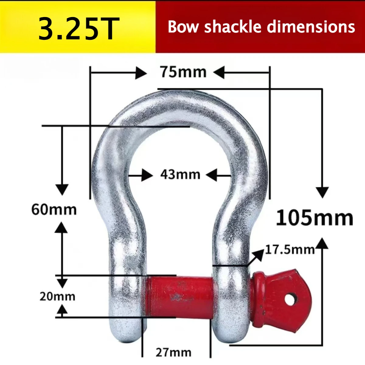 Heavy Duty Forged Carbon Steel D Ring Anchor Shackles - Set of 2