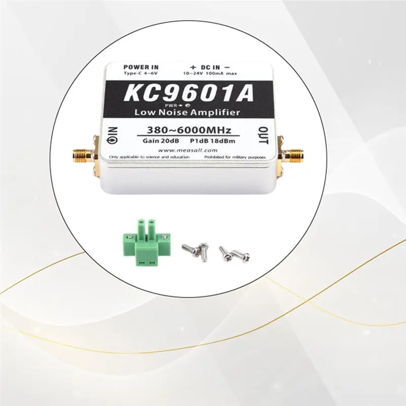 CJSD-KC9601A 380Mhz-6Ghz 20Db 고이득 저잡음 증폭기 모듈 LNA 모듈 USB 전원 공급 장치
