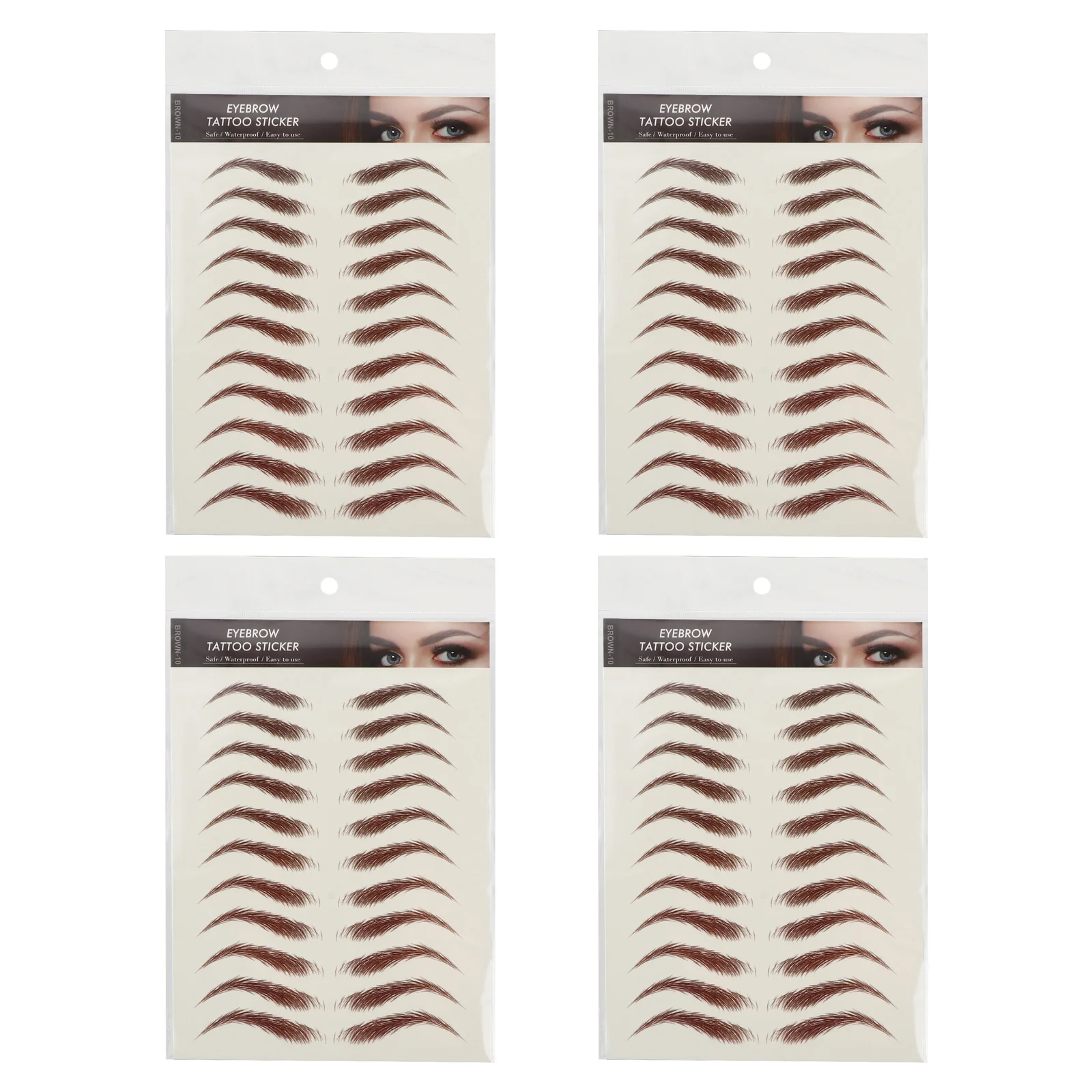

4 Sheets Waterproof Eyebrow Stickers Artificial Tattoos 6D Hair-Like Eyebrows Make up Kit Temporary Transfer Miss