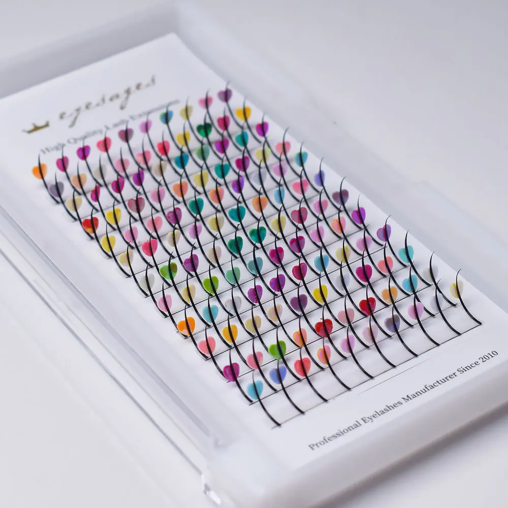 Blended Color Flash Eyelash Extension Shiny Colorful False Eyelash Embedding Diamond Drama Stage Eyelash Makeup Supplies