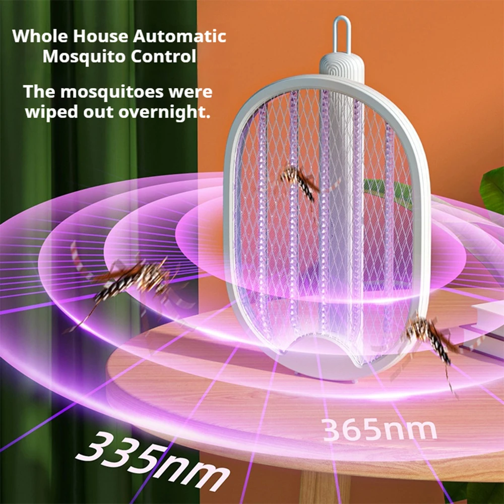 Mosquito Killer Lamp Mosquito Lamp Foldable USB Rechargeable Mosquito Racket Angle Adjustable Electric Mosquito Killer With UV Light Trap Insect Exterminator