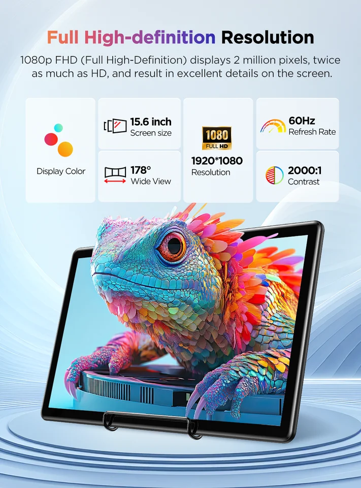 Draagbare Monitor UPERFECT 15,6 Inch Tweede Display Met 1200:1 1920 X 1080 Full Hd Ips Scherm Geintegreerde Standaard Mini Hdmi Usb C Voor Laptop Pc Smartphone Gameconsole Vesa Compatibel 1388312081