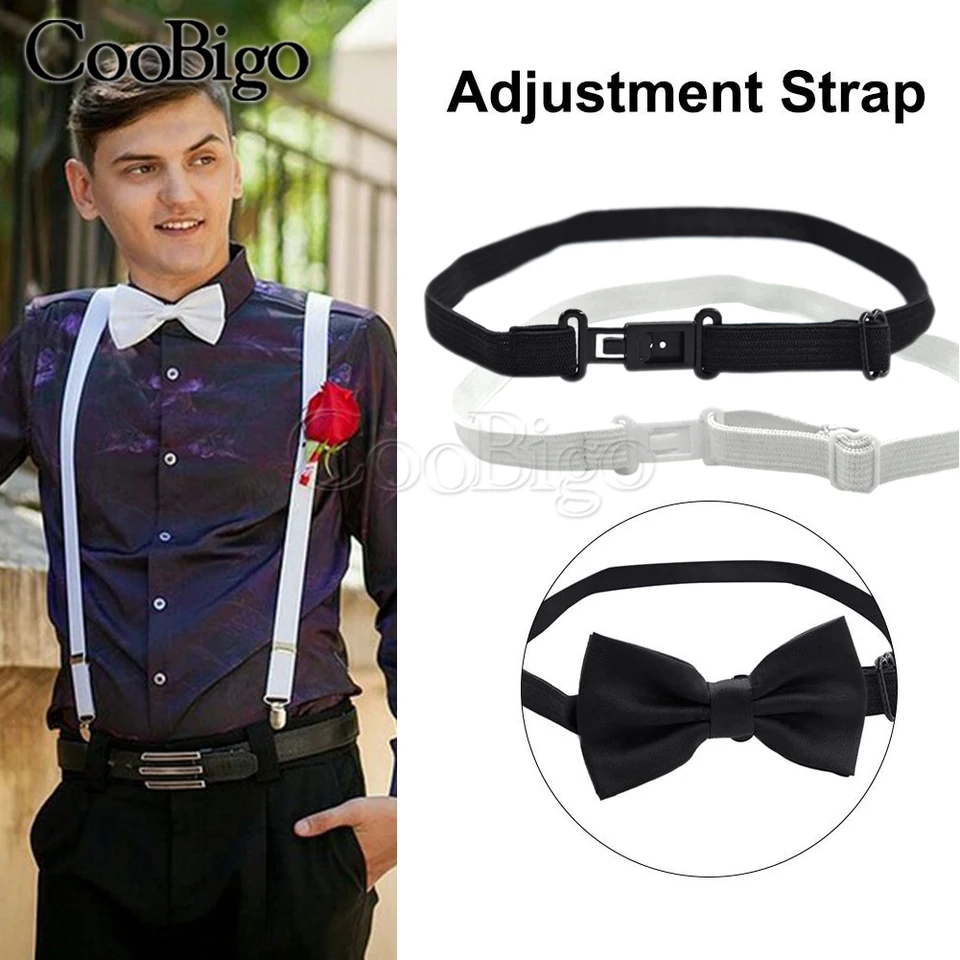 SLXLYH 10 pezzi regolabile elastico papillon fascia Extender pre-legato accessori con clip per allungare il fiocco cravatta clip papillon, A, Taglia unica