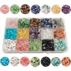 Artisan Jewelry Making Kit - 450 Natural Crushed Stone Gemstones & Healing Crystal Beads (Black)