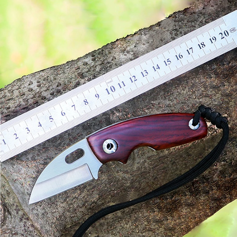 

Pocket Knife D2 Steel Portable Wooden Handle Bearing Outdoor Folding Knives 60HRC Sharp Fruit Blade Tools Camping Survival EDC