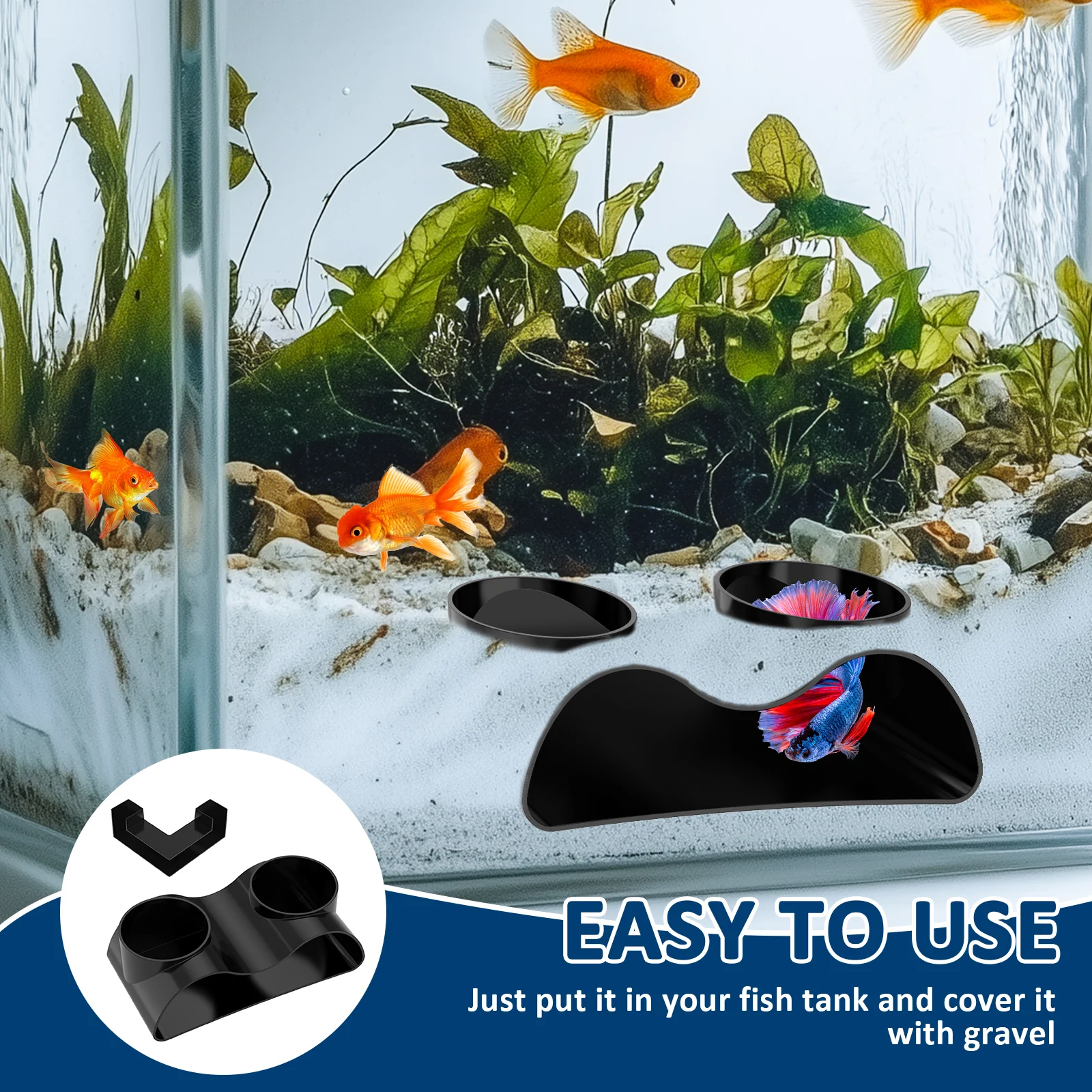 1/2Pcs Aquarium Underground Tunnel Two Hole and L Shaped Design Viewing Fish Shrimp Under Plastic Fish Tank Decoration Accessory