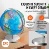 Illuminated World Globe with Stand, 13 in/330.2 mm, Educational Earth Globe with Stable Heavy Metal Base HD Printed Map 5