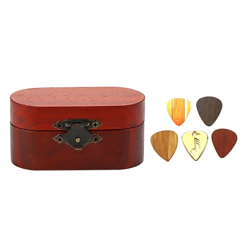 Portable Guitar Pick Storage Box, Container, Holder, Collector, Gift for Guitarist, 5 Guitar Pick