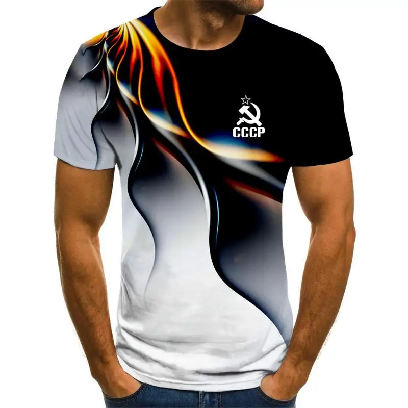 

Camiseta Con Estampado 3d De Rusia Para Hombre, Camisa De Manga Corta Con Cuello Redondo, Cccp, De Verano, Nueva