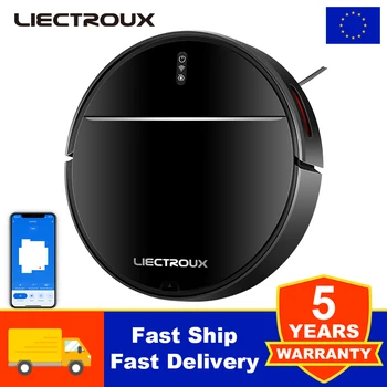 (Code : EU7805) LIECTROUX M7S PRO Robot Aspirapolvere, Combo di pulizia a secco e a umido, Mappatura intelligente, App WiFi, Aspirazione da 4KPa, Motore senza spazzole, Funziona con Alexa e Google Assistant, Ideale per peli di animali domestici, moquette 1