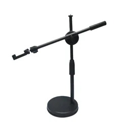 Overhead Tabletop Tripod with Boom Arm and Phone Holder for Photography and Vlogging (Black)