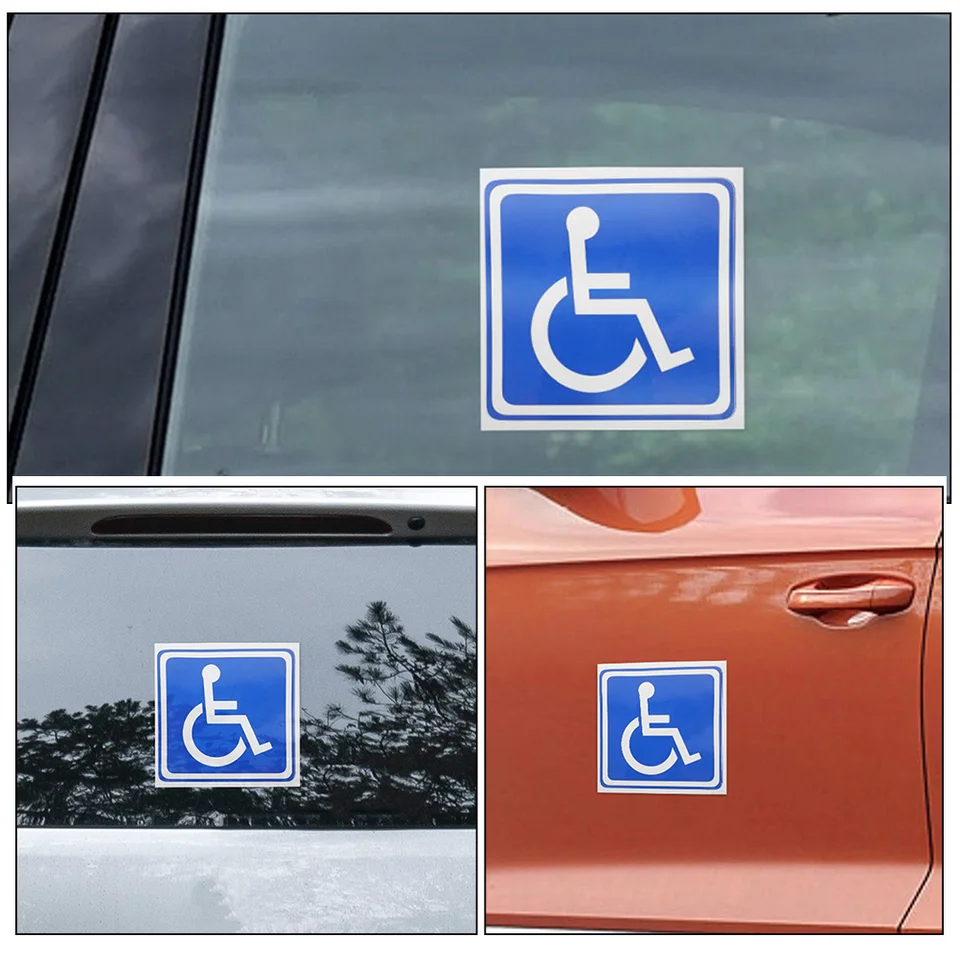 Handicap Parking Window Sticker Decal (2 Pack) - Disabled Vehicle Wheelchair Symbol