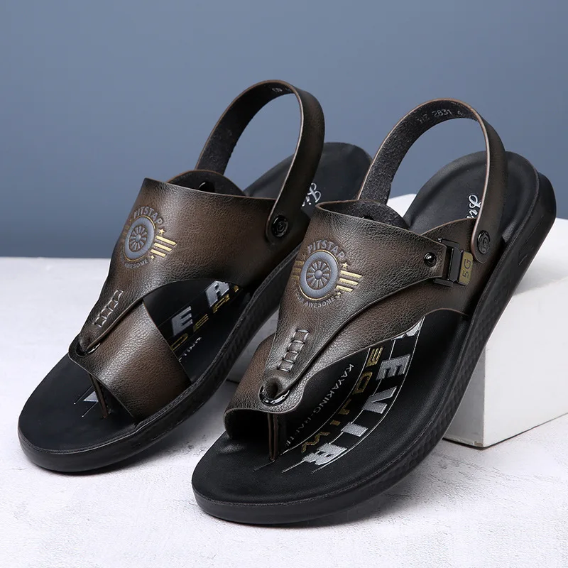 Retro Sewing Sandals Transfer Slipper Non-slip Leather Shoes for