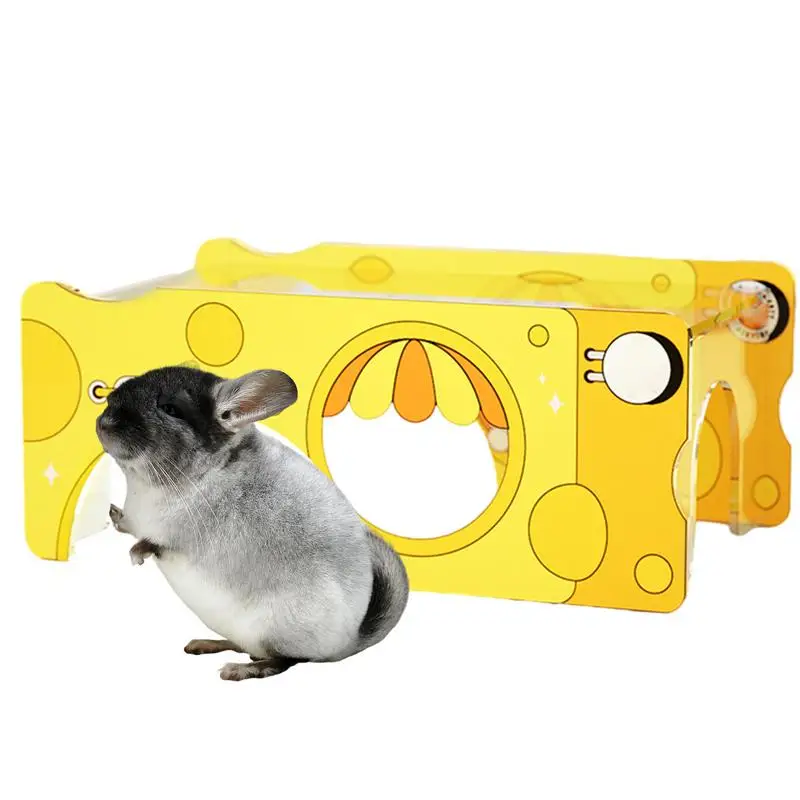 Hamster House Cute Acrilico Habitat Decor Hamster Hideout Indoor Cage Accessori Paesaggistici Per Gerbillo Nano Nigeriano Lemming