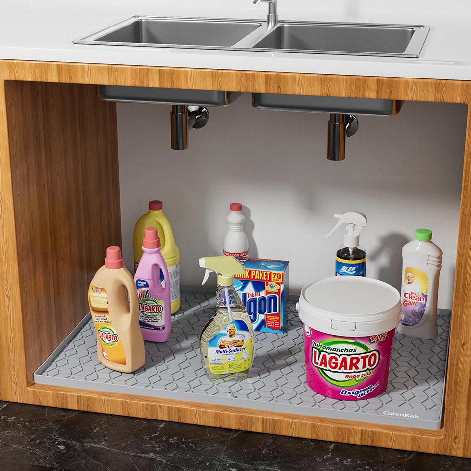 Description Picture 6 of itemUnder Sink Mats Protectors Silicone Under Sink Mats Kitchen Accessories Cabinet Liner Sink Protectors Waterproof Under Sink Mat