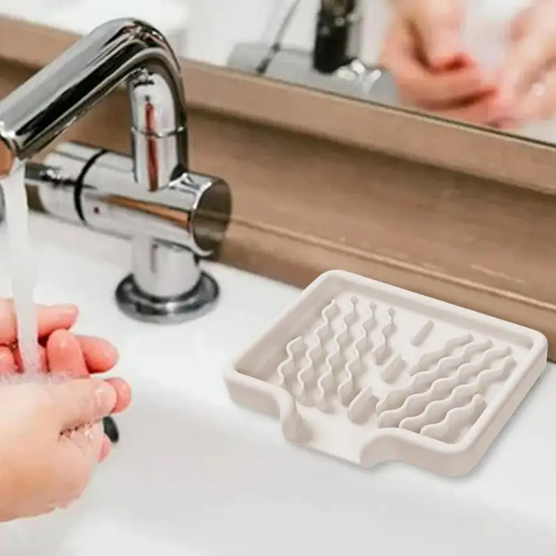 Multifunctional Silicone Soap Dish Organizer Tray