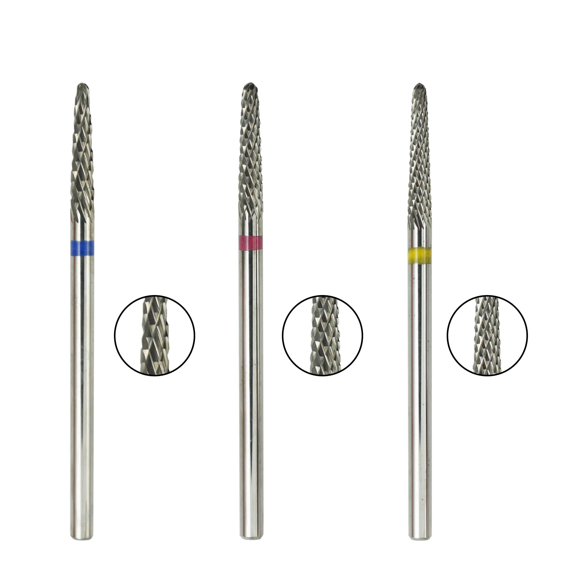 고품질 세라믹 네일 드릴 비트 1개 3/32'' (2.35mm) 매니큐어 페디큐어 큐티클 젤 네일 폴리싱용 네일 파일 드릴 비트